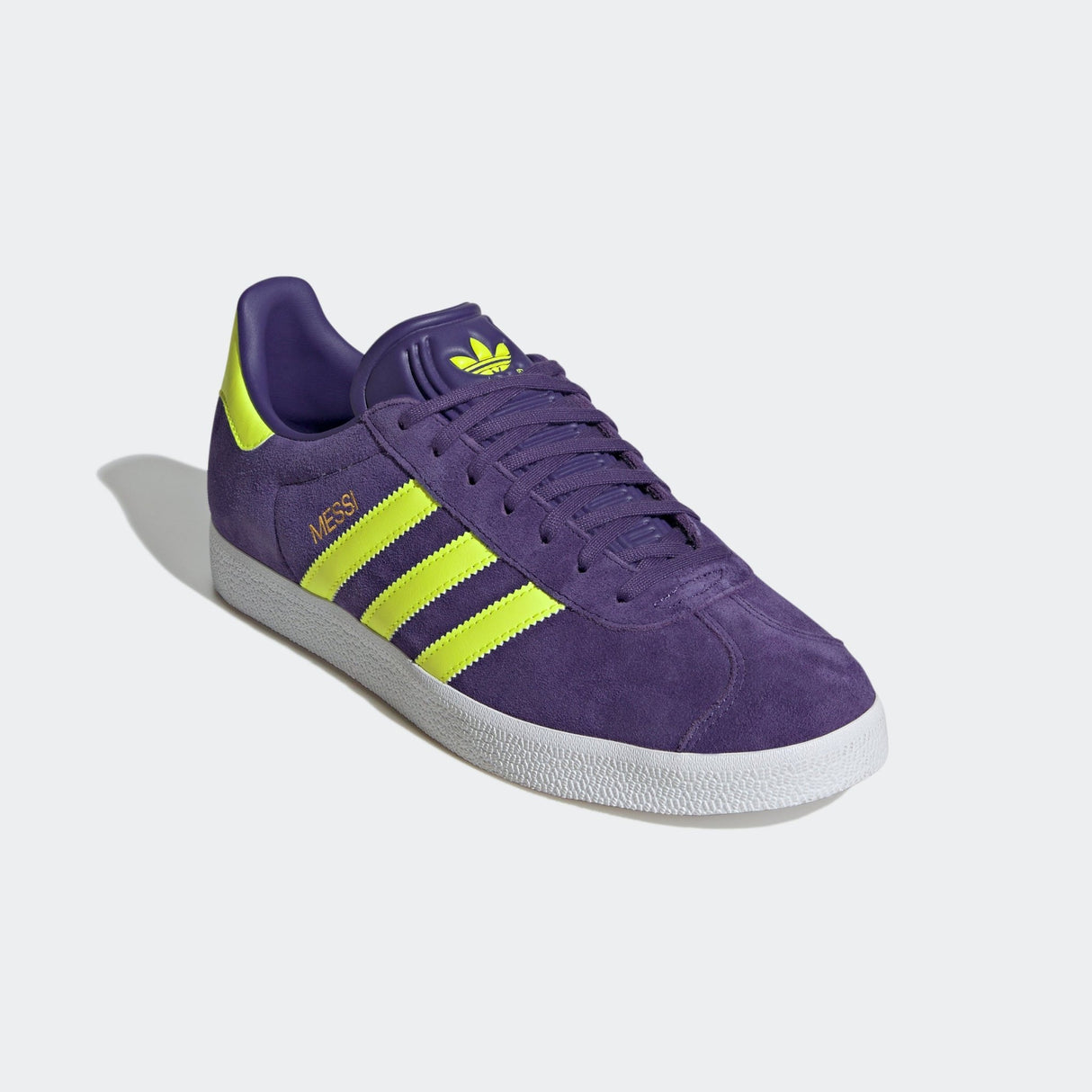 adidas Gazelle Messi Shoes Purple/Lucid Lemon/White - Best Buy Soccer