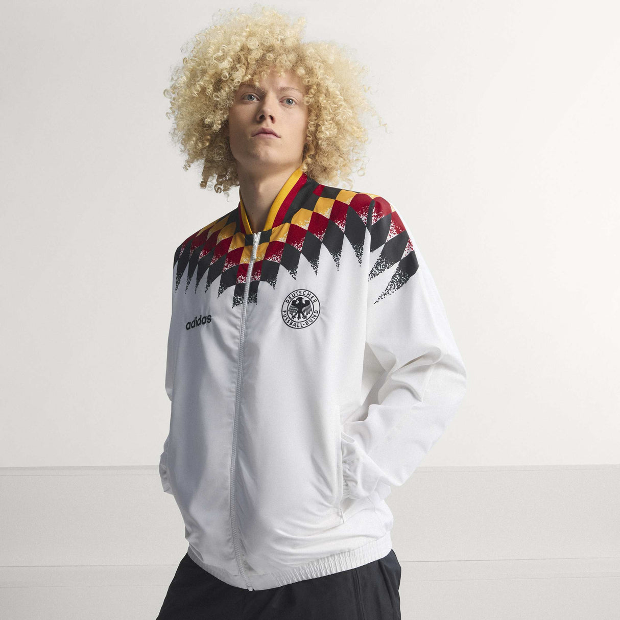 adidas Germany 1994 Men's Soccer Track Top - White/Black/Red - Best Buy Soccer