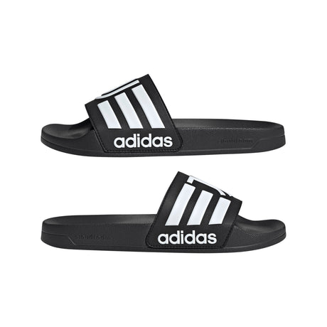 adidas Juventus Adilette Shower Soccer Slides - Black/White - Best Buy Soccer