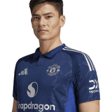 adidas Manchester United Away Authentic Men´s Soccer Jersey 24/25 - Night Indigo/White - Best Buy Soccer