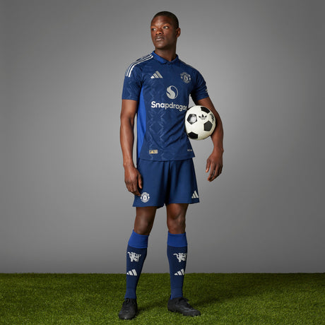 adidas Manchester United Away Authentic Men´s Soccer Jersey 24/25 - Night Indigo/White - Best Buy Soccer