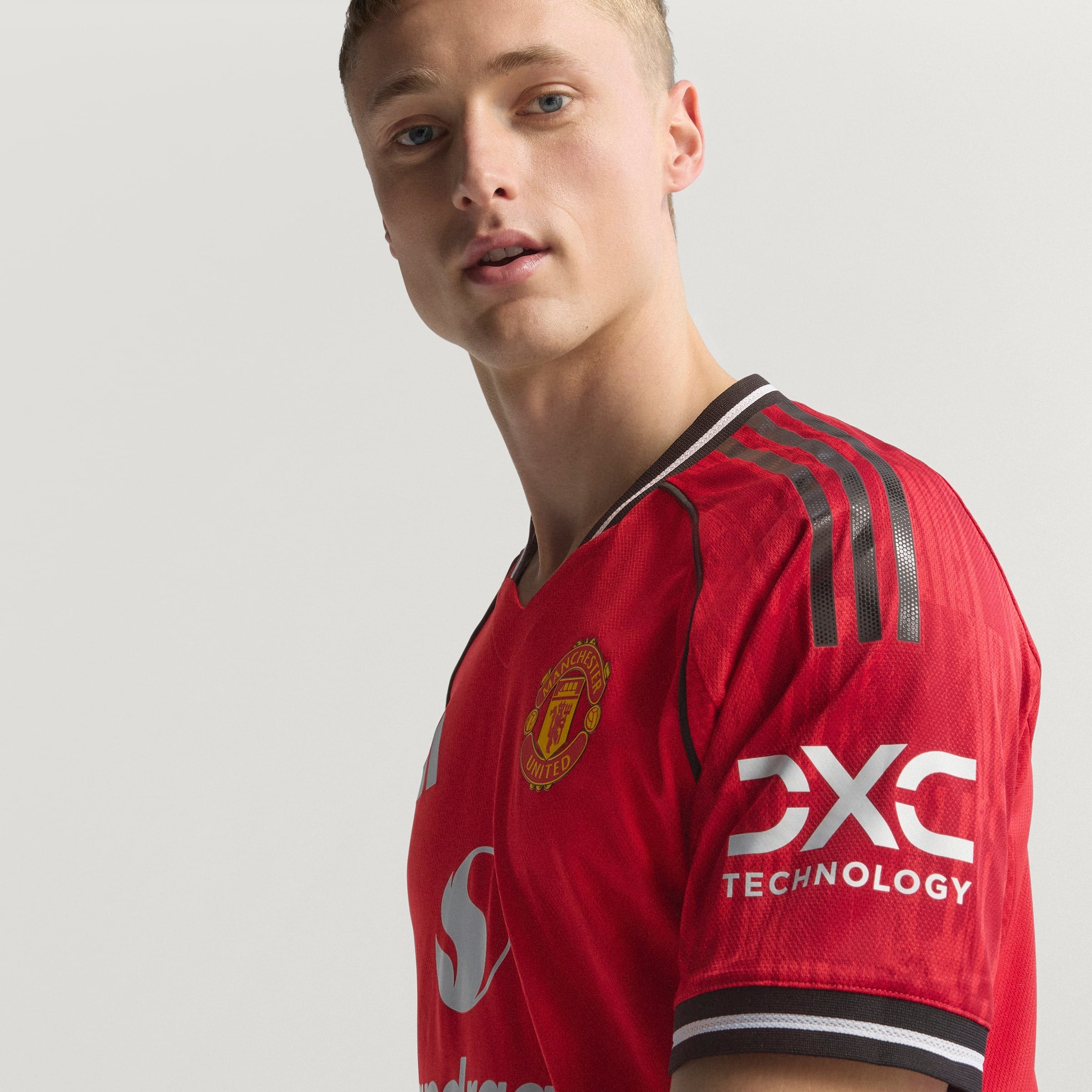 adidas Manchester United Home Authentic Men's Soccer Jersey 25/26 - Red - Best Buy Soccer