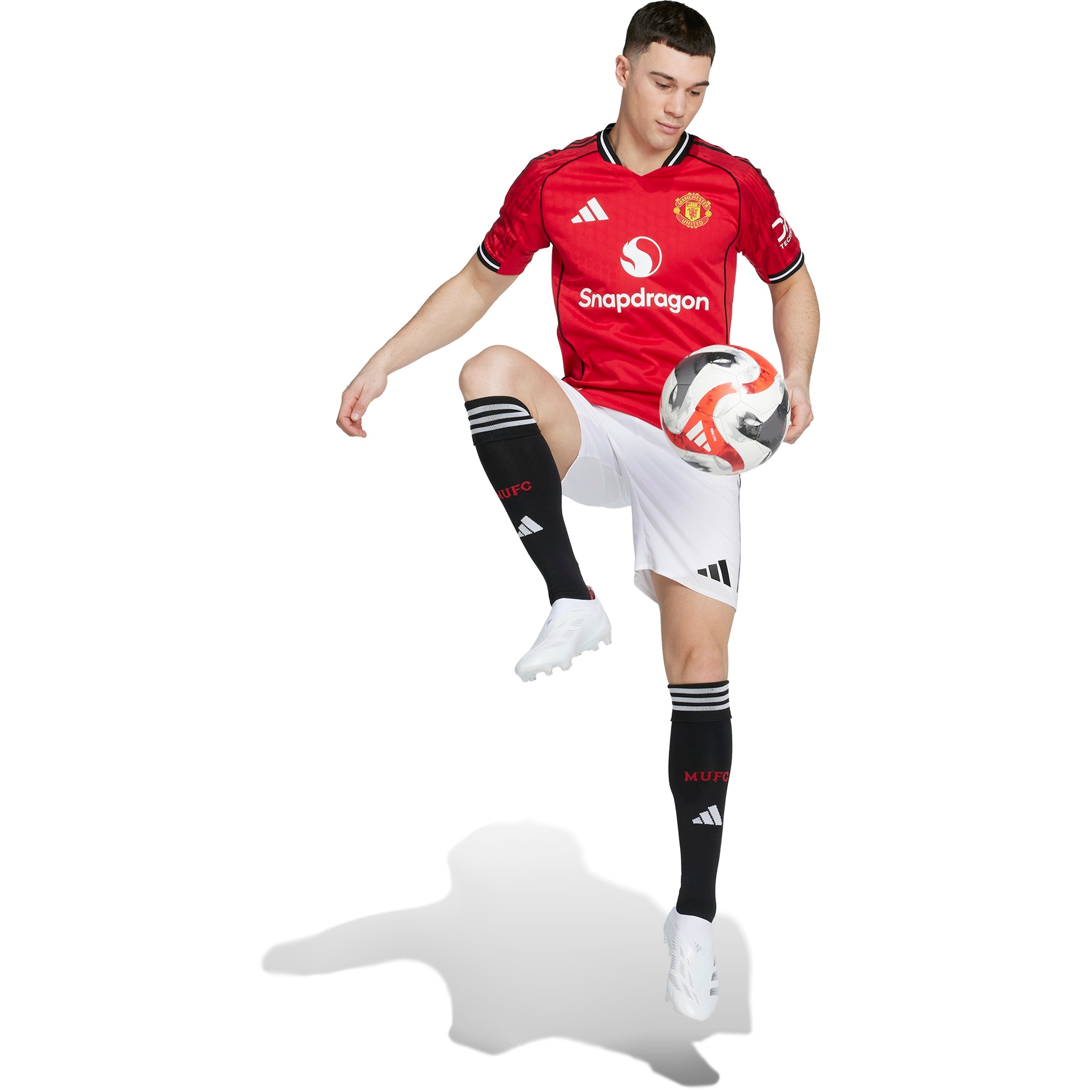adidas Manchester United Home Authentic Men's Soccer Jersey 25/26 - Red - Best Buy Soccer