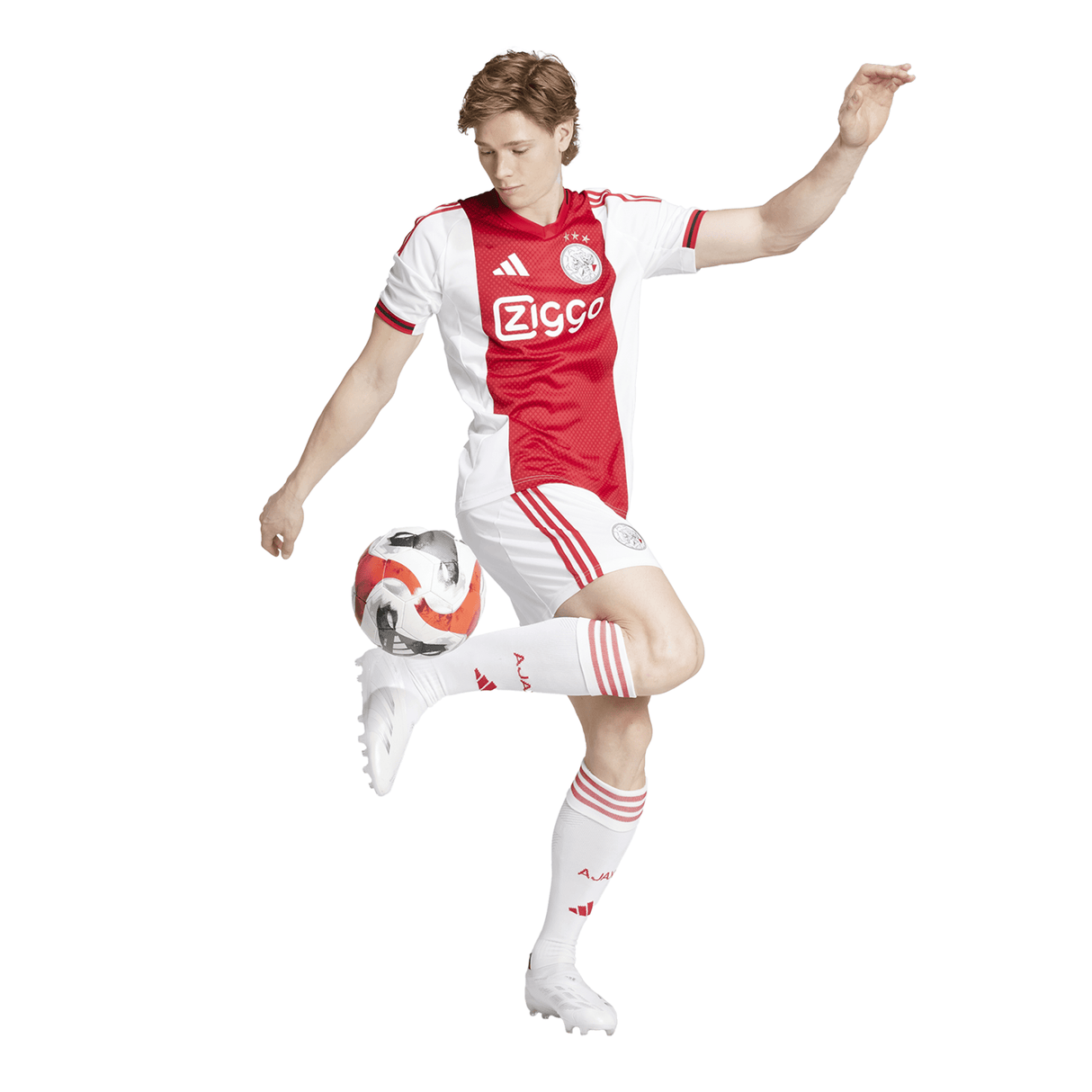 adidas Men's Ajax Amsterdam Home Jersey 25/26 - White/Red - Best Buy Soccer