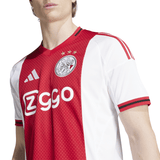 adidas Men's Ajax Amsterdam Home Jersey 25/26 - White/Red - Best Buy Soccer
