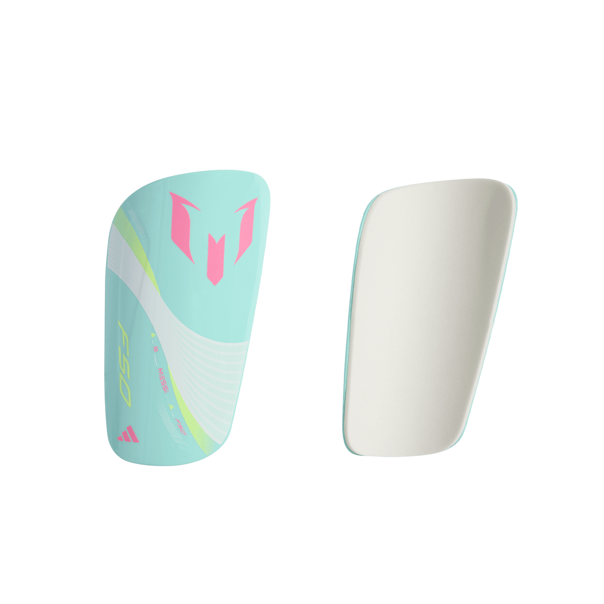adidas Messi SG Club Soccer Shin Guards - White/Aqua - Best Buy Soccer