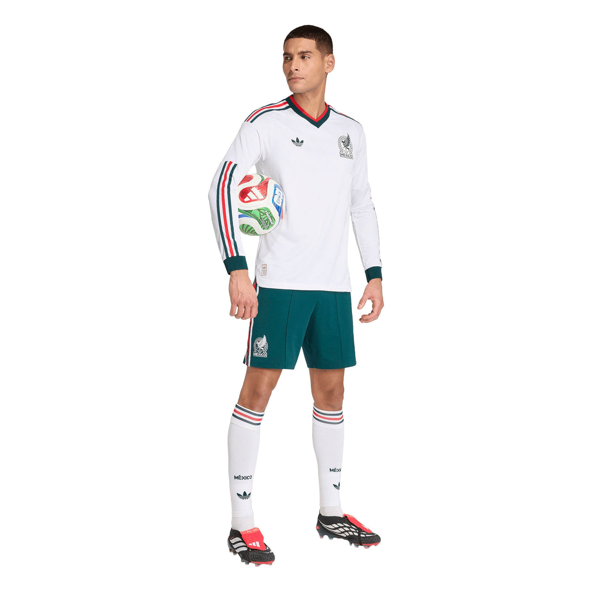 adidas Mexico Away Authentic Long Sleeve Men's Soccer Jersey 2026 - White - Best Buy Soccer