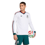 adidas Mexico Away Authentic Long Sleeve Men's Soccer Jersey 2026 - White - Best Buy Soccer