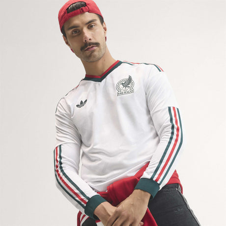 adidas Mexico Away Authentic Long Sleeve Men's Soccer Jersey 2026 - White - Best Buy Soccer