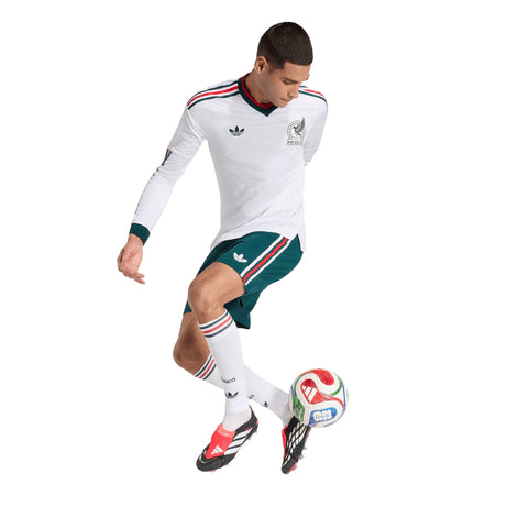 adidas Mexico Away Authentic Long Sleeve Men's Soccer Jersey 2026 - White - Best Buy Soccer