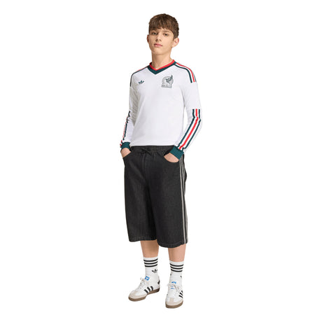 adidas Mexico Away Long Sleeve Youth Soccer Jersey 2026 - White - Best Buy Soccer