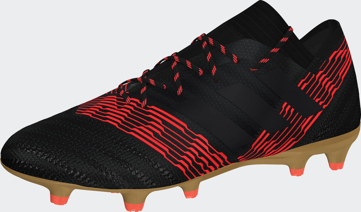 adidas Nemeziz 17.1 FG Firm Ground Soccer Cleats - Black/Solar Red - Best Buy Soccer