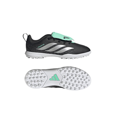 adidas Predator Club Fold-Over Tongue Elastic Laces TF Turf Youth Soccer Cleats - Black/Silver - Best Buy Soccer