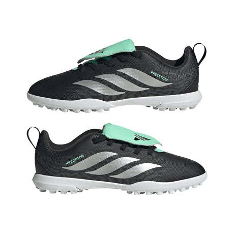 adidas Predator Club Fold-Over Tongue Elastic Laces TF Turf Youth Soccer Cleats - Black/Silver - Best Buy Soccer