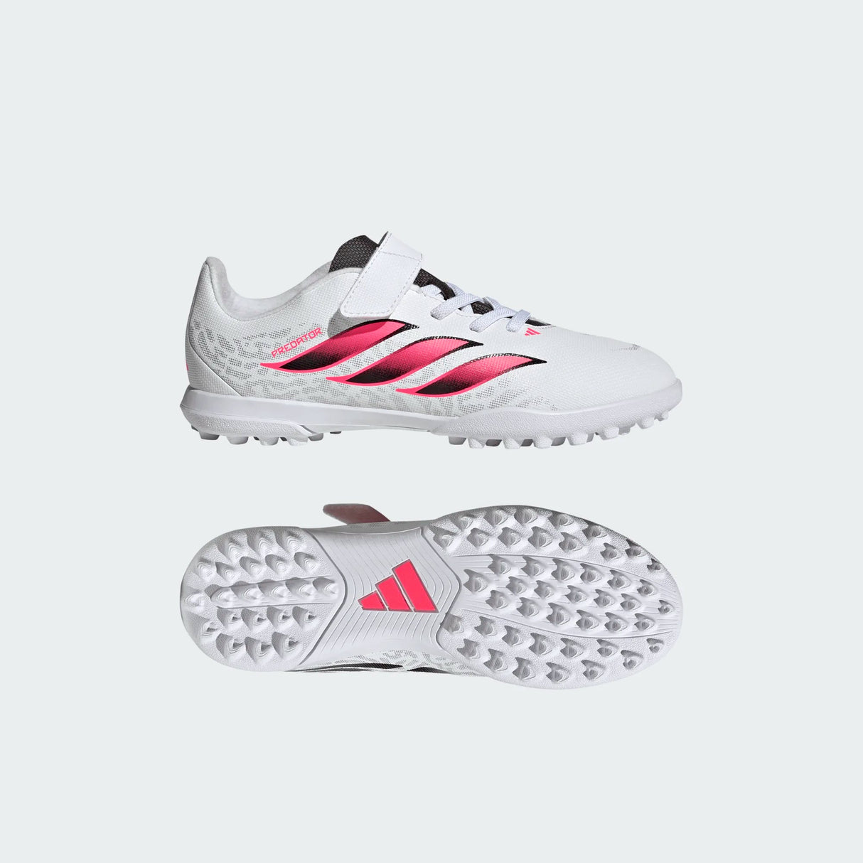 adidas Predator Club Hook & Loop Turf Youth Soccer Cleats - White/Black - Best Buy Soccer