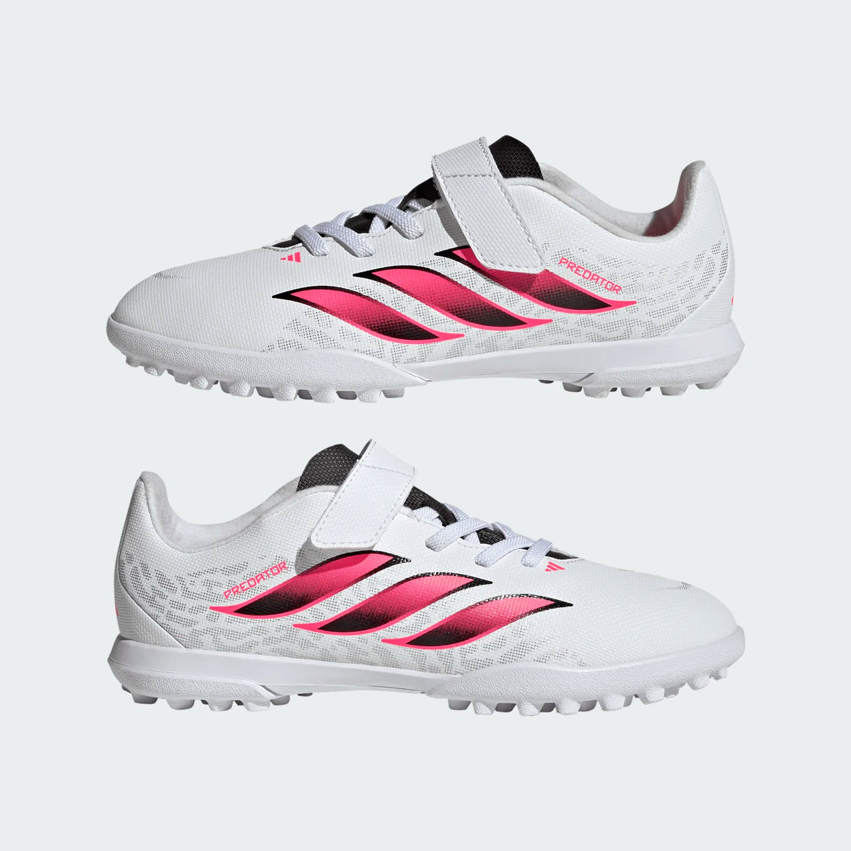 adidas Predator Club Hook & Loop Turf Youth Soccer Cleats - White/Black - Best Buy Soccer