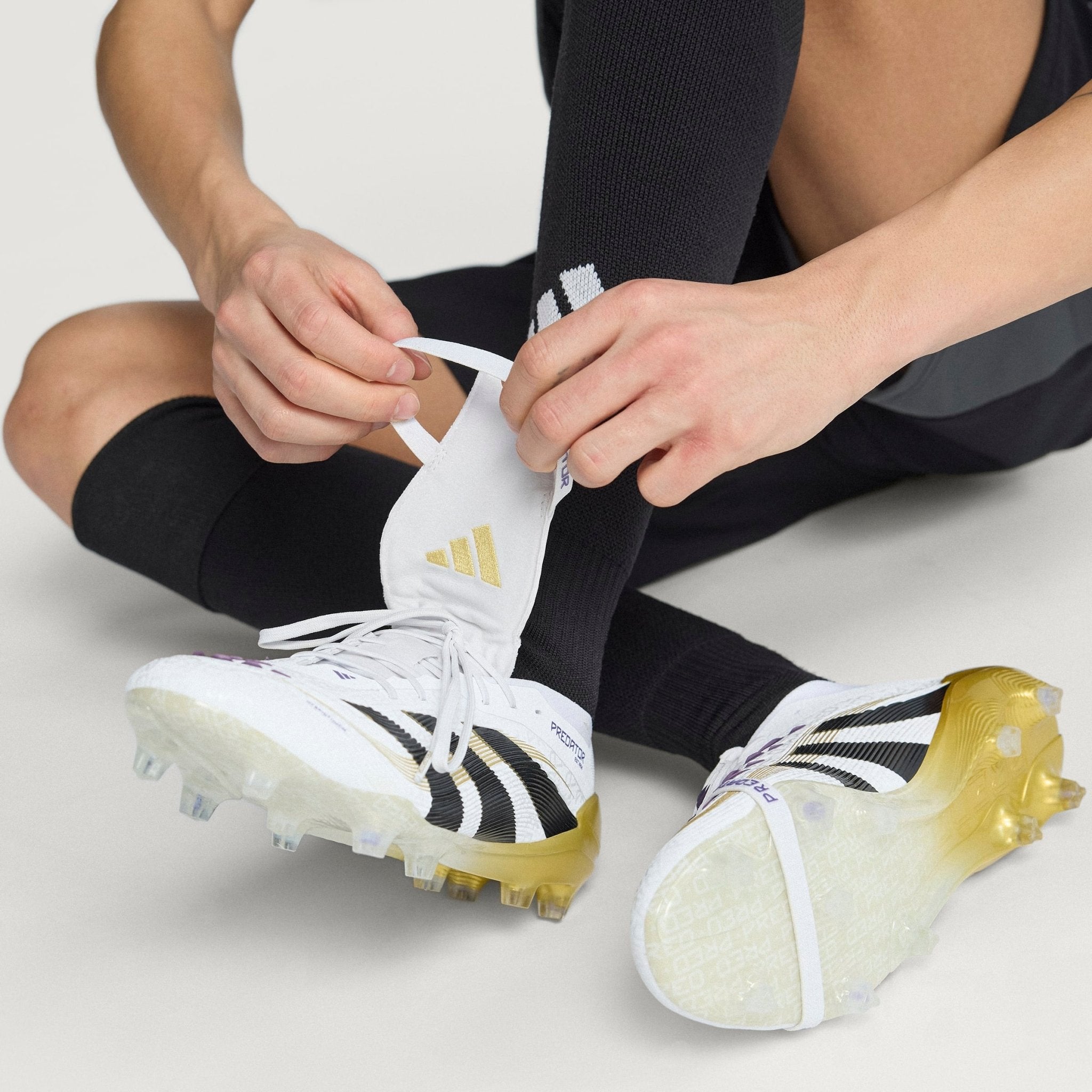 adidas Predator Elite Fold - Over Tongue Firm Ground Boots White/Black/Gold Metallic - Best Buy Soccer