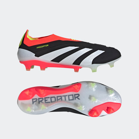 adidas Predator Elite Laceless FG Firm Ground Soccer Cleats - Black/White/Solar Red - Best Buy Soccer