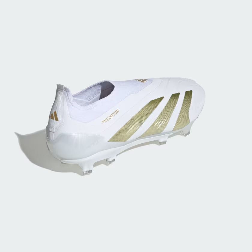 adidas Predator Elite LL FG Laceless Firm Ground Soccer Cleats - White/Gold Metallic - Best Buy Soccer