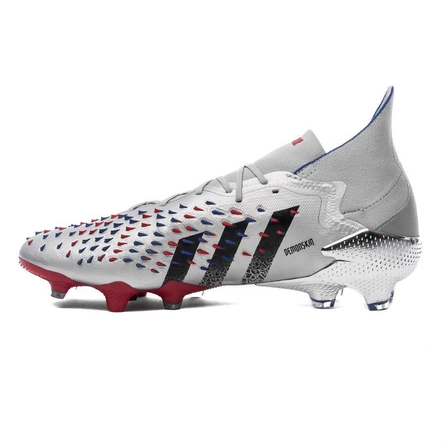 adidas Predator Freak 1 FG Firm Ground Soccer Cleats - Silver Metallic/Black/Scarlet - Best Buy Soccer
