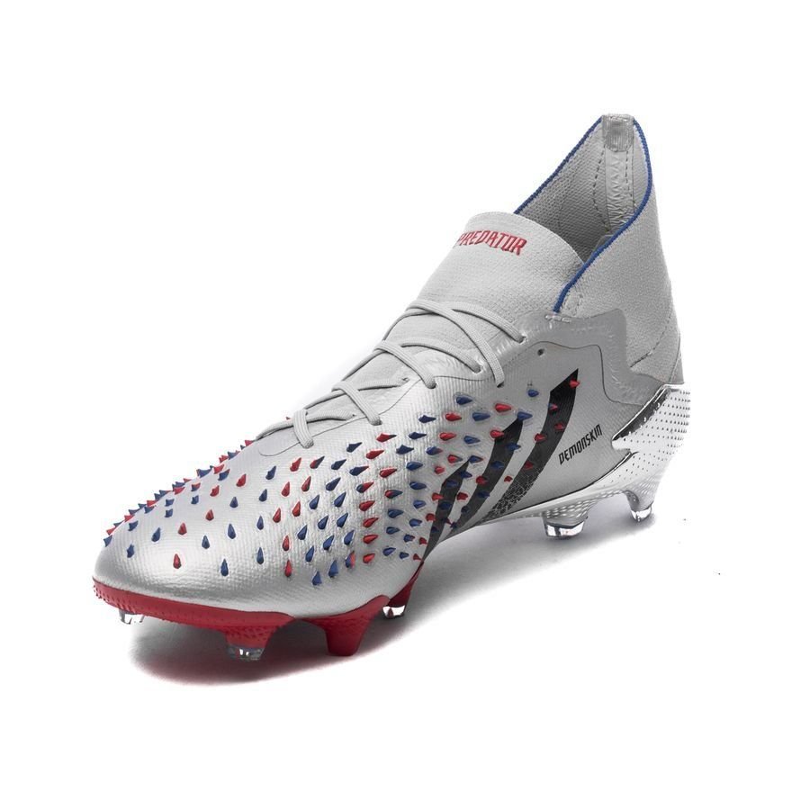 adidas Predator Freak 1 FG Firm Ground Soccer Cleats - Silver Metallic/Black/Scarlet - Best Buy Soccer