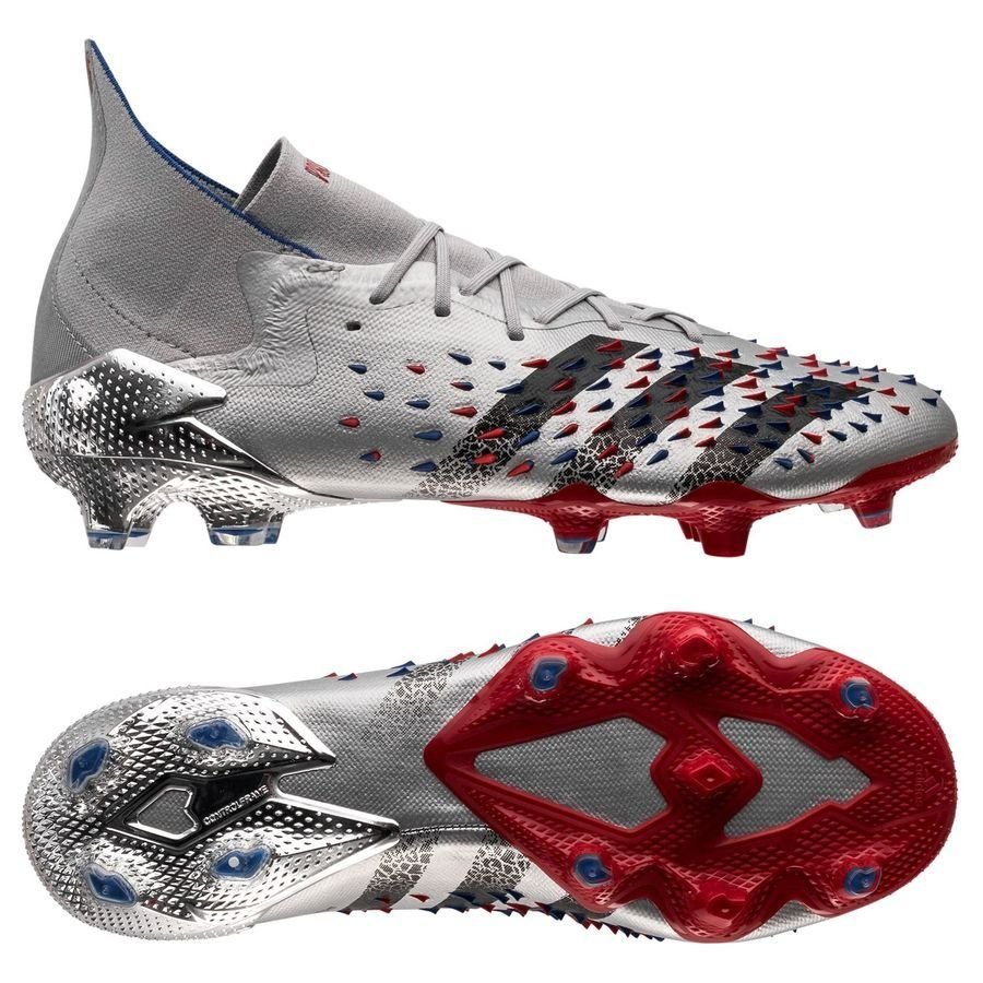 adidas Predator Freak 1 FG Firm Ground Soccer Cleats - Silver Metallic/Black/Scarlet - Best Buy Soccer