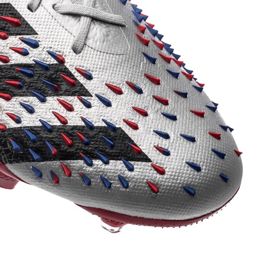 adidas Predator Freak 1 FG Firm Ground Soccer Cleats - Silver Metallic/Black/Scarlet - Best Buy Soccer