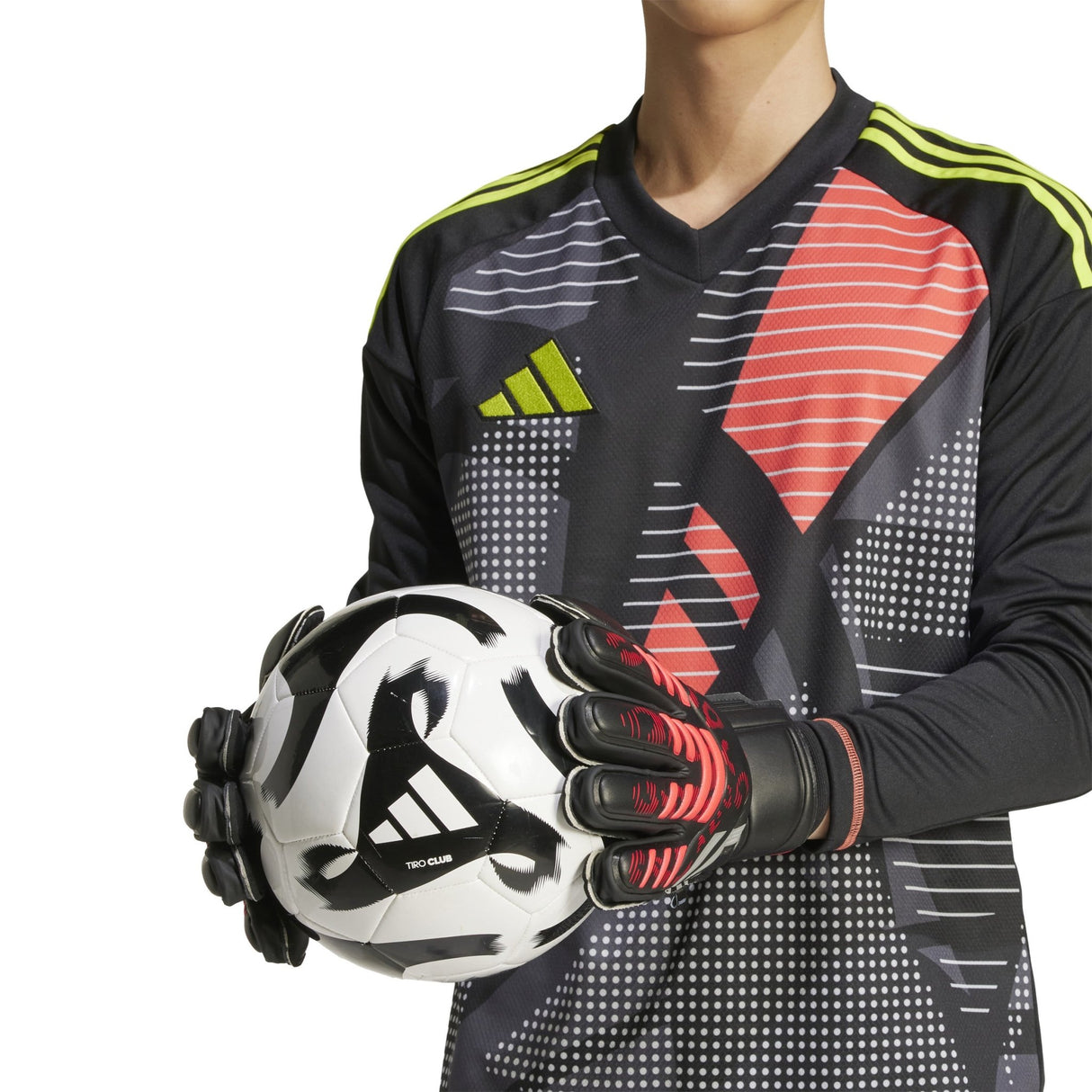 adidas Predator Match Fingersave Goalkeeper Gloves Black/Red - Best Buy Soccer