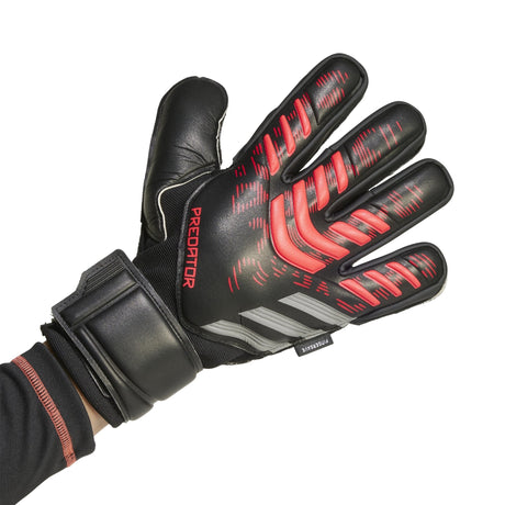 adidas Predator Match Fingersave Goalkeeper Gloves Black/Red - Best Buy Soccer