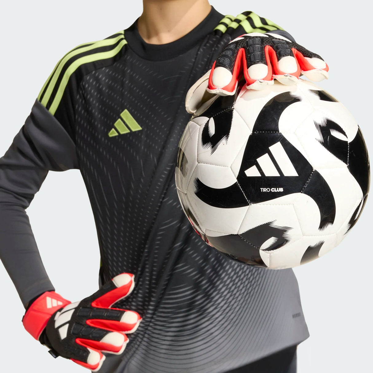 adidas Predator Match Fingersave Goalkeeper Youth Soccer Glove - Black/Red/White - Best Buy Soccer