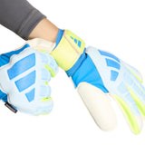 adidas Predator Match Fingersave Goalkeeper Youth Soccer Gloves - Sky/Blue/Yellow - Best Buy Soccer