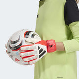 adidas Predator Match Fingersave Goalkeeper Youth Soccer Gloves - White/Red/Black - Best Buy Soccer