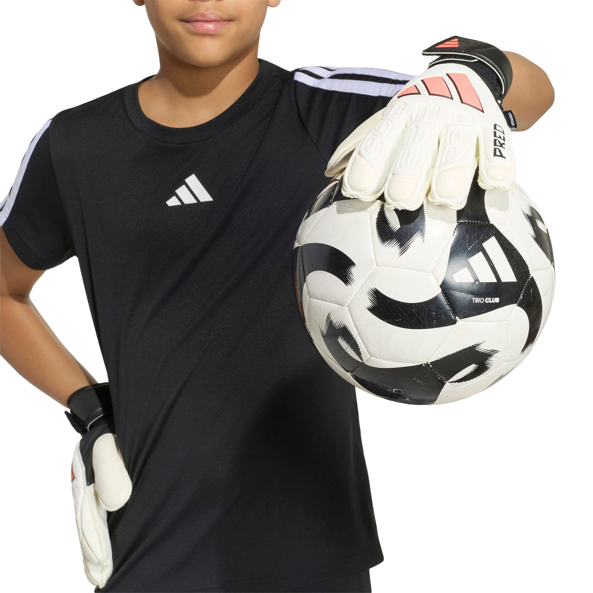 adidas Predator Match Fingersave Youth Goalkeeper Soccer Gloves - White/Black - Best Buy Soccer