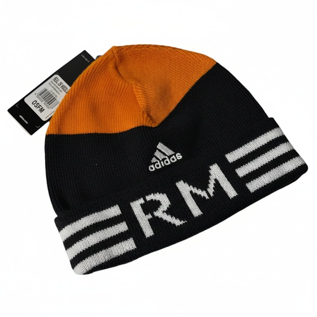 adidas Real Madrid 3-Stripe Woolie Beanie - Black/Orange - Best Buy Soccer