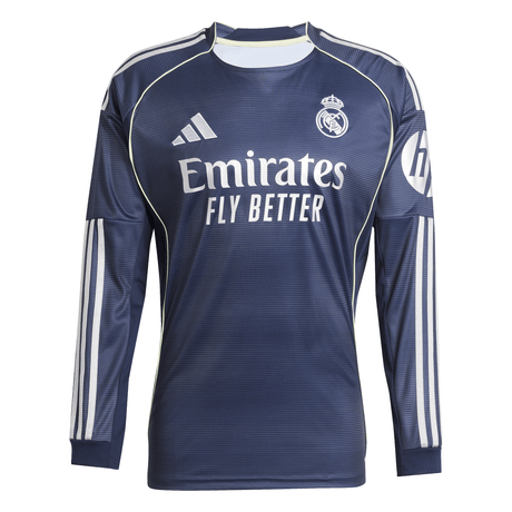 adidas Real Madrid Away Long Sleeve Men's Soccer Jersey 25/26 - Blue - Best Buy Soccer