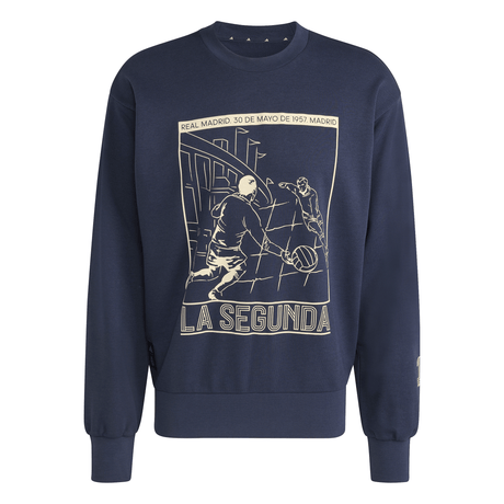 adidas Real Madrid Heritage Crew Men's Sweat - Navy - Best Buy Soccer