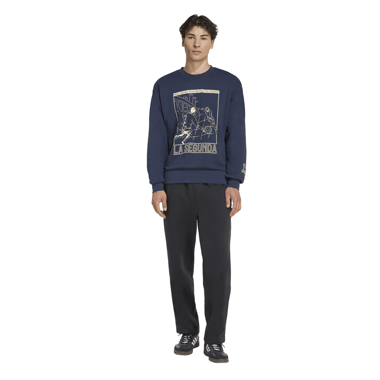 adidas Real Madrid Heritage Crew Men's Sweat - Navy - Best Buy Soccer