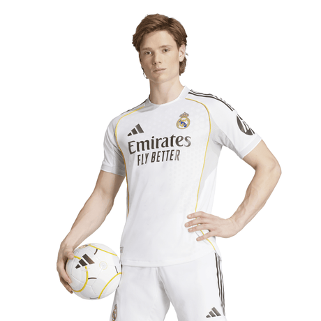 adidas Real Madrid Home Authentic Men's Soccer Jersey 25/26 - White - Best Buy Soccer