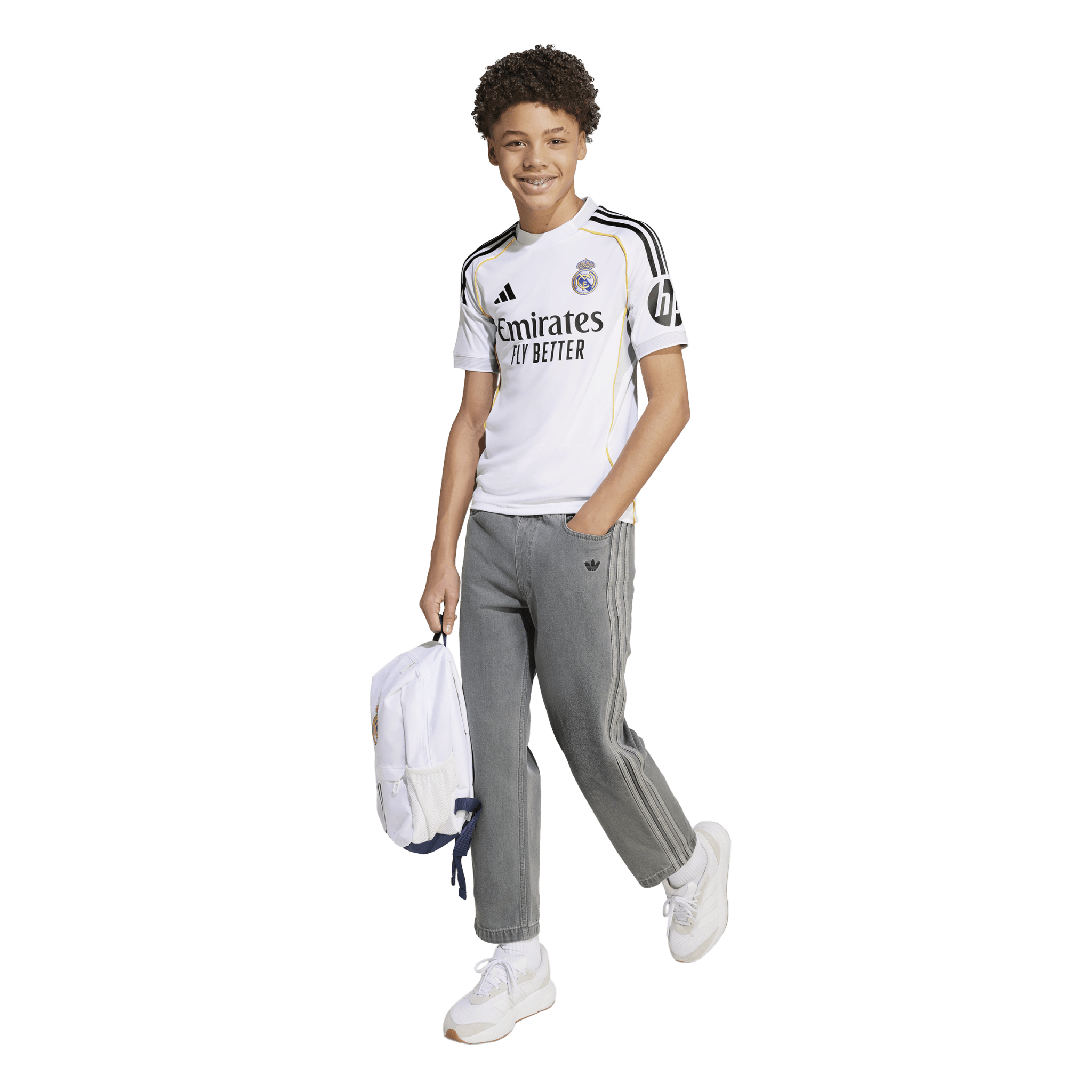 adidas Real Madrid Home Youth Soccer Jersey 25/26 - White - Best Buy Soccer