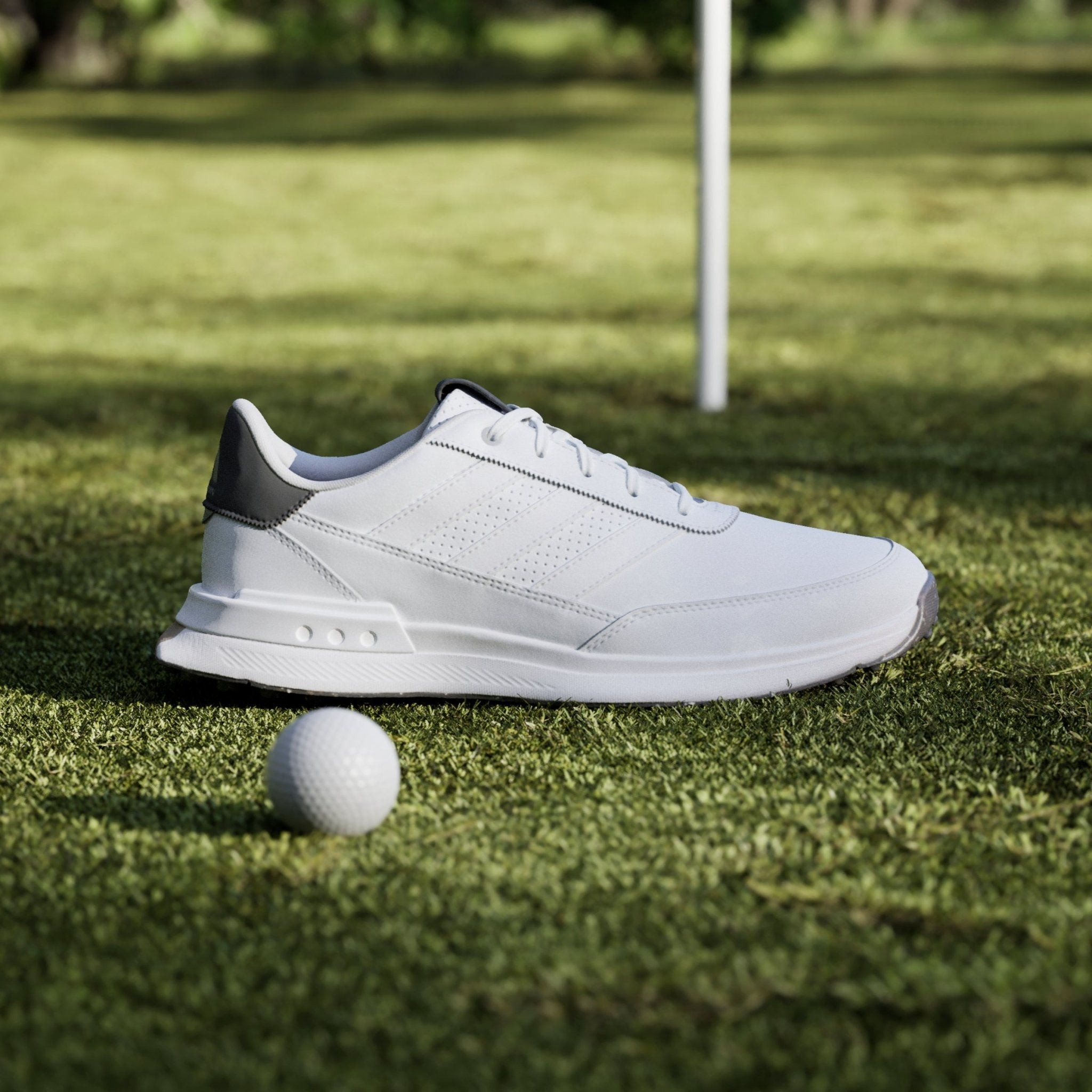 adidas S2G 24 Leather Spikeless Golf Shoes White/White/Charcoal - Best Buy Soccer