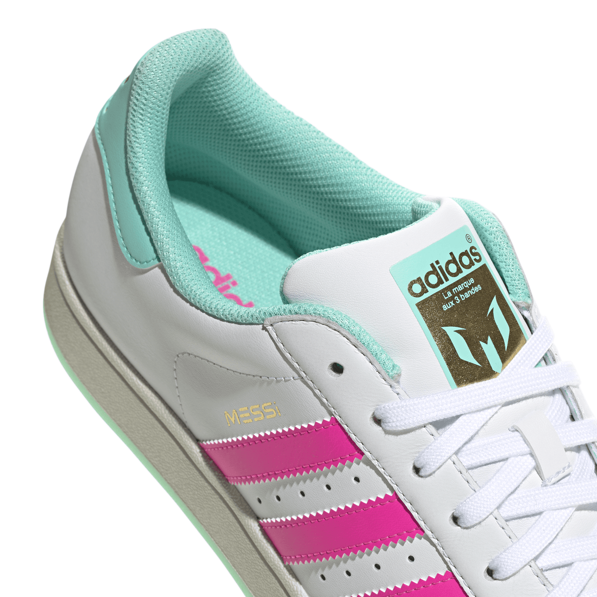 adidas Superstar Messi Men's Soccer Shoes - White/Pink/Aqua - Best Buy Soccer