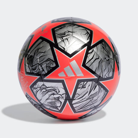 adidas UEFA Champions League Club Soccer Ball - Silver/Solar Red/Black - Best Buy Soccer