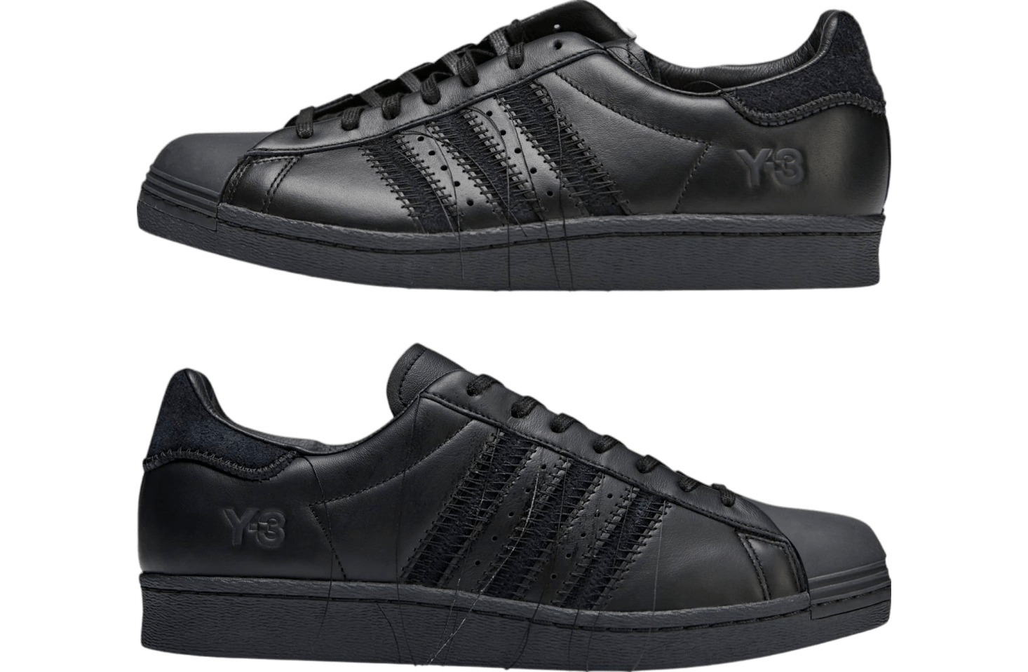スニーカー Y-3 Superstar Sneakers - Y-3 - Leather - Black adidas Y-3 Superstar leather low-top sneakers - Black – Best