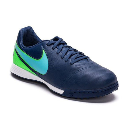 Nike JR Tiempox Legend VI TF Youth Soccer Cleats - Coastal Blue/Polarized Blue/Rage Green