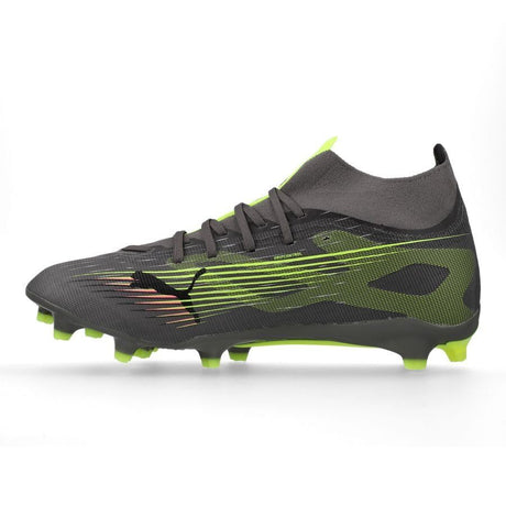 PUMA 5 Match + FG/AG Women's Firm/Multi-Ground Soccer Cleats - Matte Aged Silver/Yellow Alert/Aged Silver