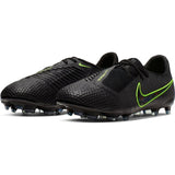 Tacos de fútbol para terreno firme Nike JR Phantom Venom Elite FG para jóvenes - Negro/Volt