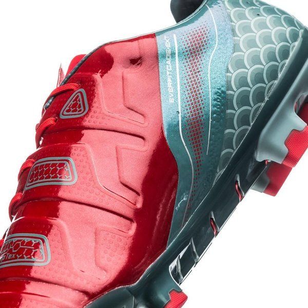 PUMA Evopower 1.2 Graphic FG Firm Ground Soccer Cleats - High Risk Red/White/Sea Pine