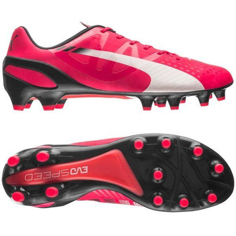 PUMA Evospeed 1.3 FG Firm Ground Soccer Cleats - Bright Plasma/White/Peacoat