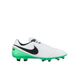 Nike Tiempo Genio II Leather FG Firm Groun Soccer Cleats - White/Black/Green