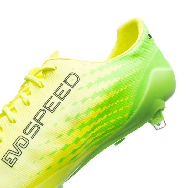 PUMA Evospeed 17 SL FG Firm Ground Soccer Cleats - Safety Yellow/Black/Green Gecko